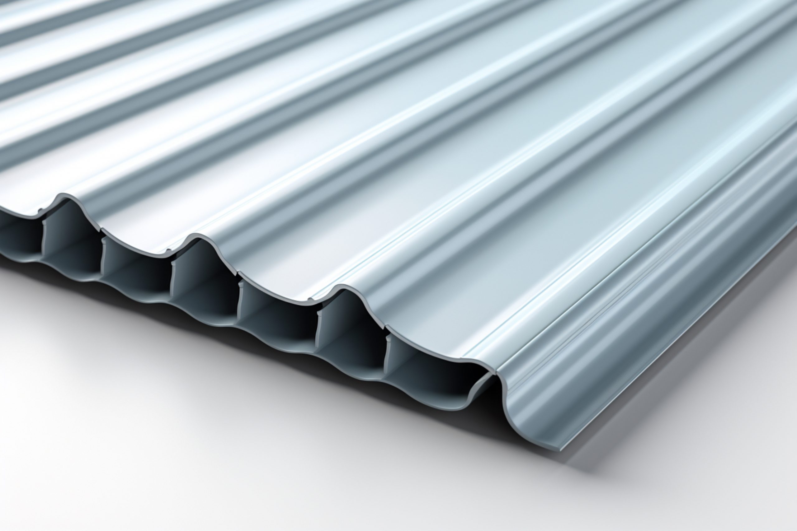 Ppgi Corrugated Sheet on white background.